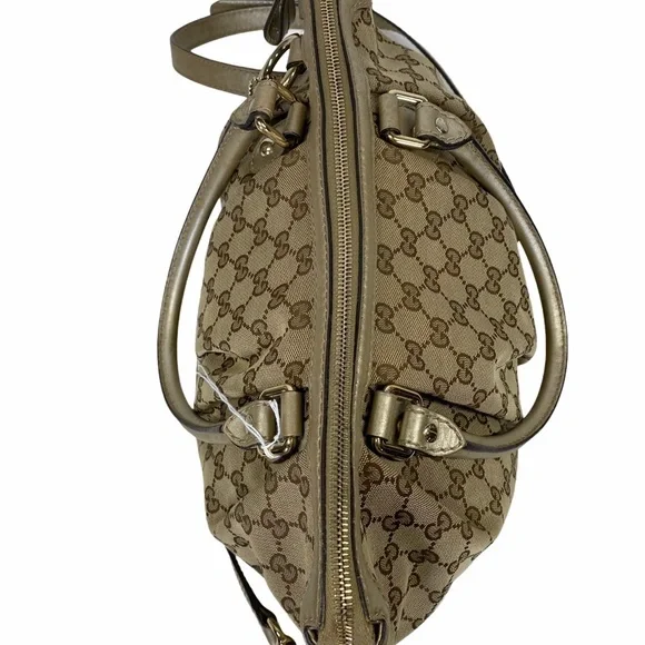 Authentic Gucci Crossbody bag GG canvas Beige handbag used good condition vint - Picture 4 of 14